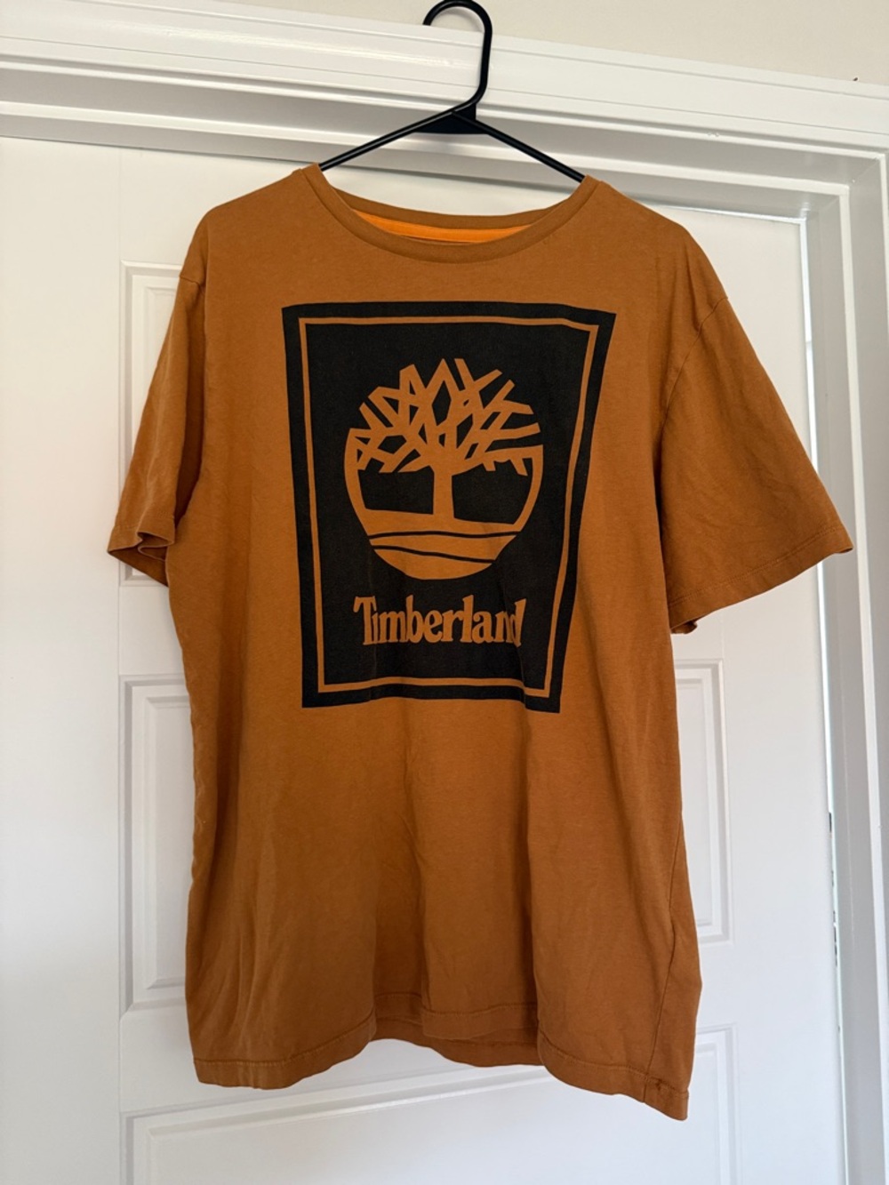 Timberland Rust Orange Tee with Black Logo